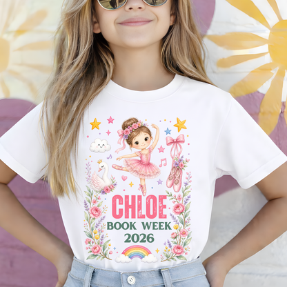 Personalised Ballerina Book Week 2026 Shirt – Kids & Adults