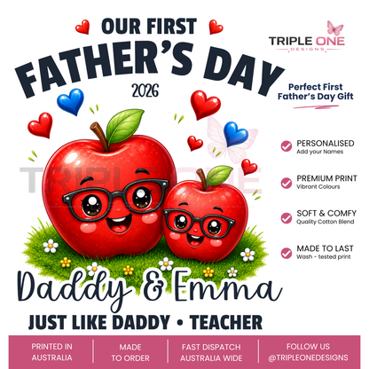 Personalised Teacher Daddy & Me First Father's Day Matching Set