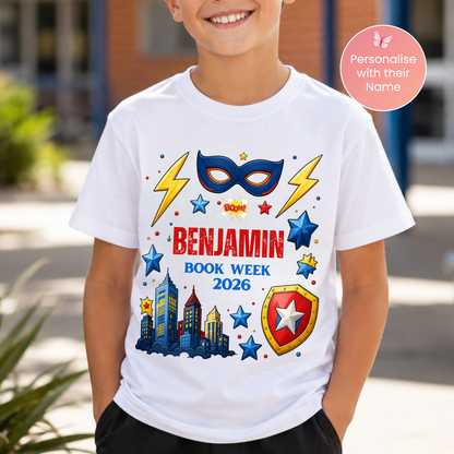 Personalised Superhero Book Week 2026 Shirt – Kids & Adults