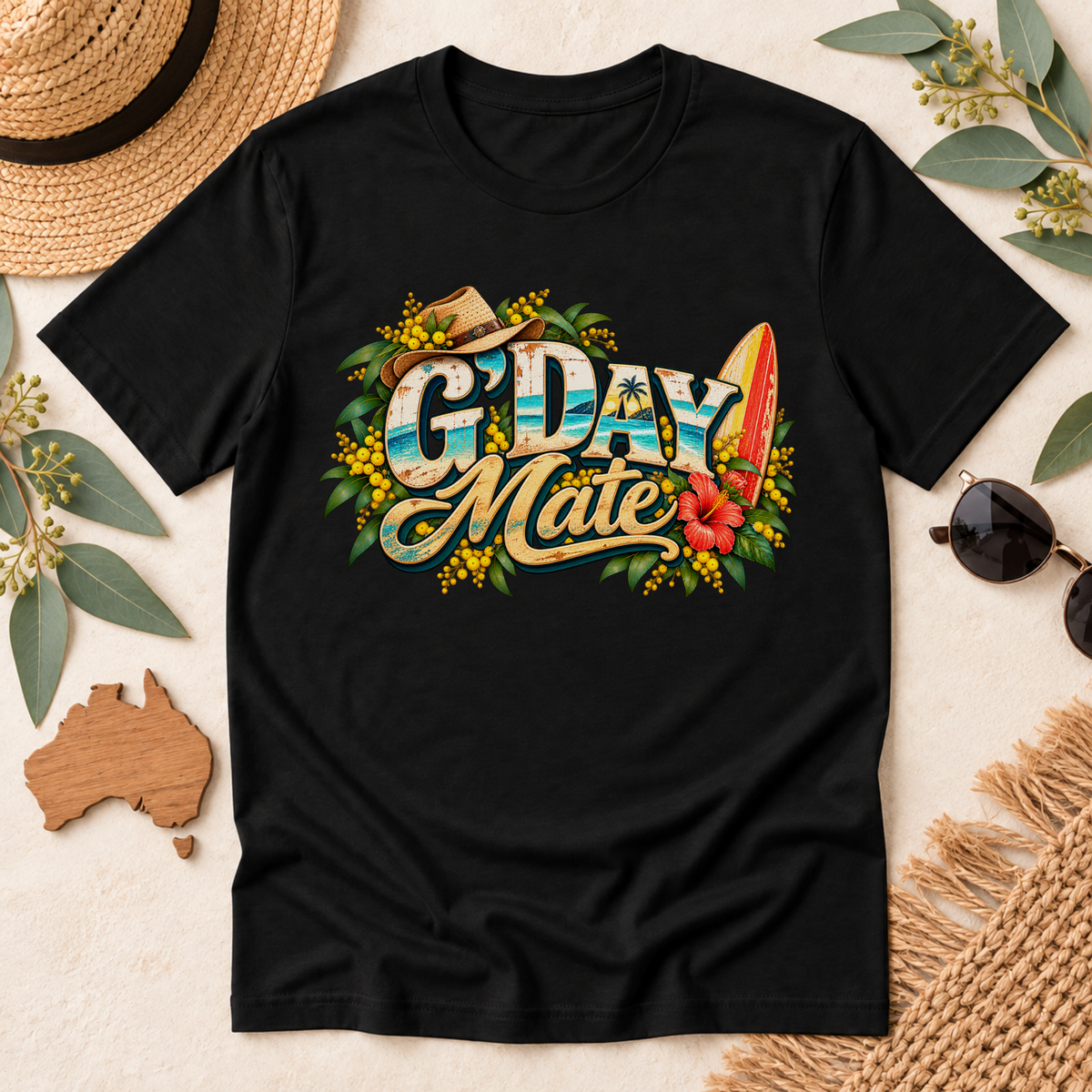 G’Day Mate T-Shirt – Retro Australian Surf Design