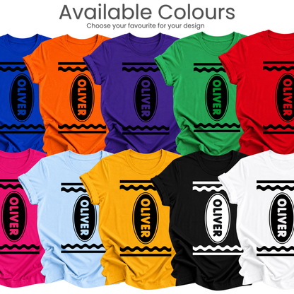 Personalised Crayon Book Week Costume T-Shirt