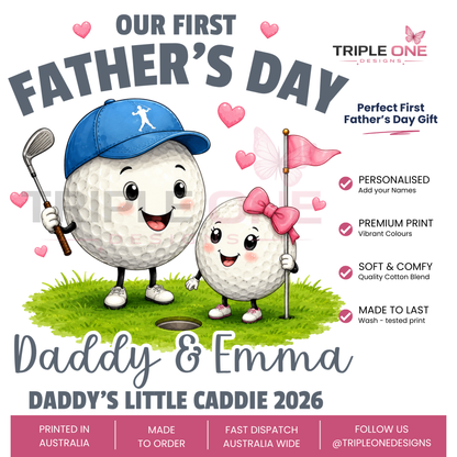 Personalised Golf Daddy & Me First Father's Day Matching Set
