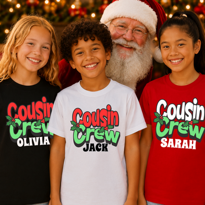 Personalised Cousin Crew Christmas T-Shirt – Matching Shirts