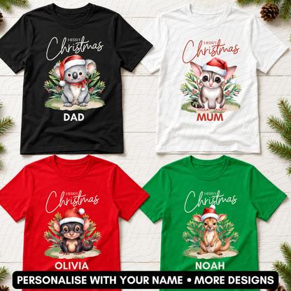 Personalised Australian Animal Christmas Shirts