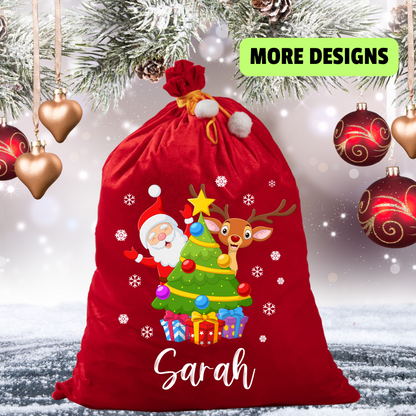 Personalised Red Velvet Santa Sack
