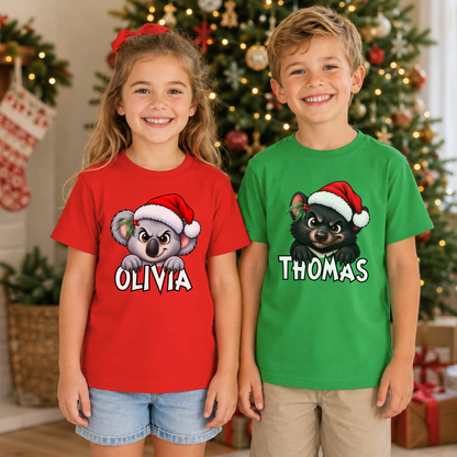 Personalised Australian Animal Christmas T-Shirt – 12 Designs