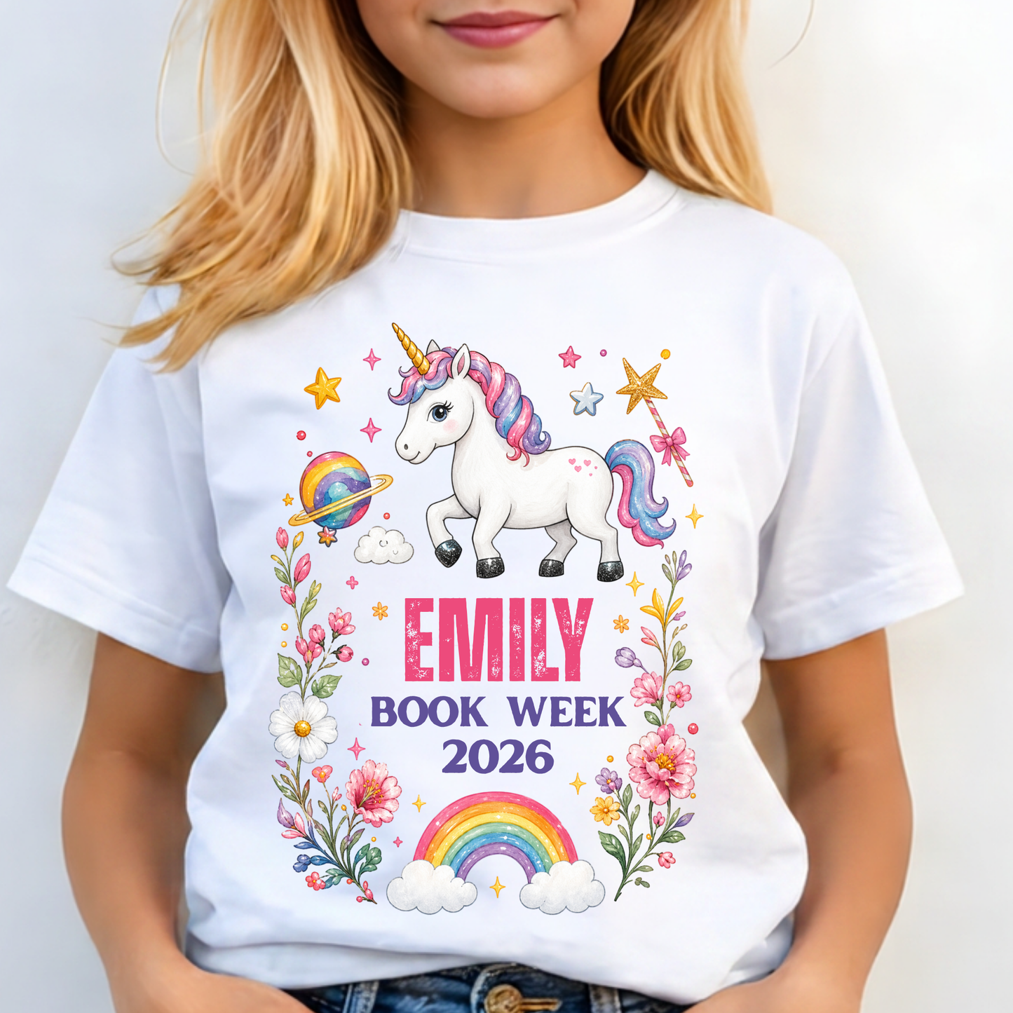 Personalised Unicorn Book Week 2026 Shirt – Kids & Adults