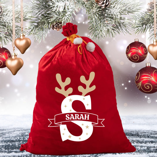Personalised Red Velvet Santa Sack