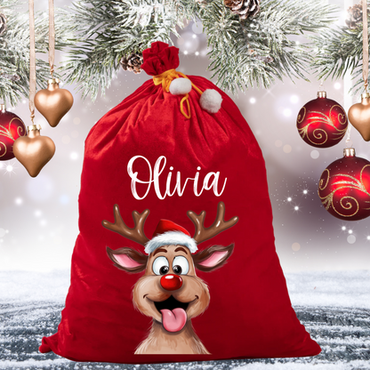 Personalised Red Velvet Santa Sack
