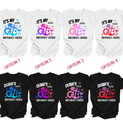 Personalised Birthday Cruise Matching Shirts