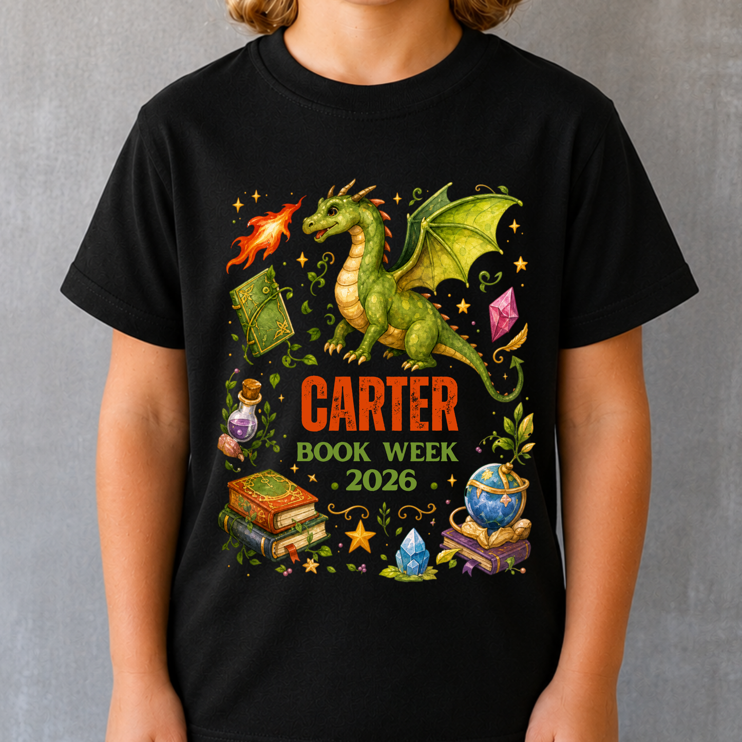 Personalised Magical Dragon Book Week 2026 Shirt – Kids & Adults