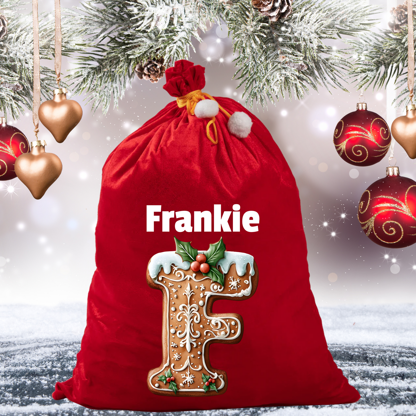 Personalised Red Velvet Santa Sack