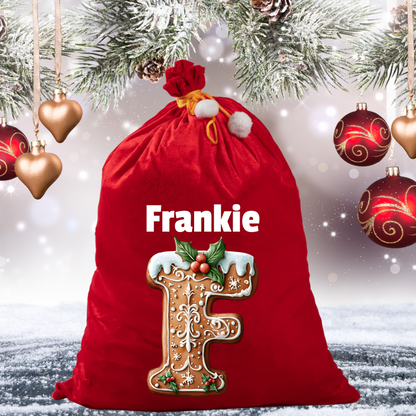 Personalised Red Velvet Santa Sack