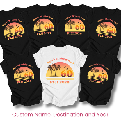 Personalised Birthday Holiday Matching Shirts