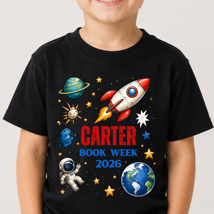 Personalised Space Book Week 2026 Shirt – Kids & Adults