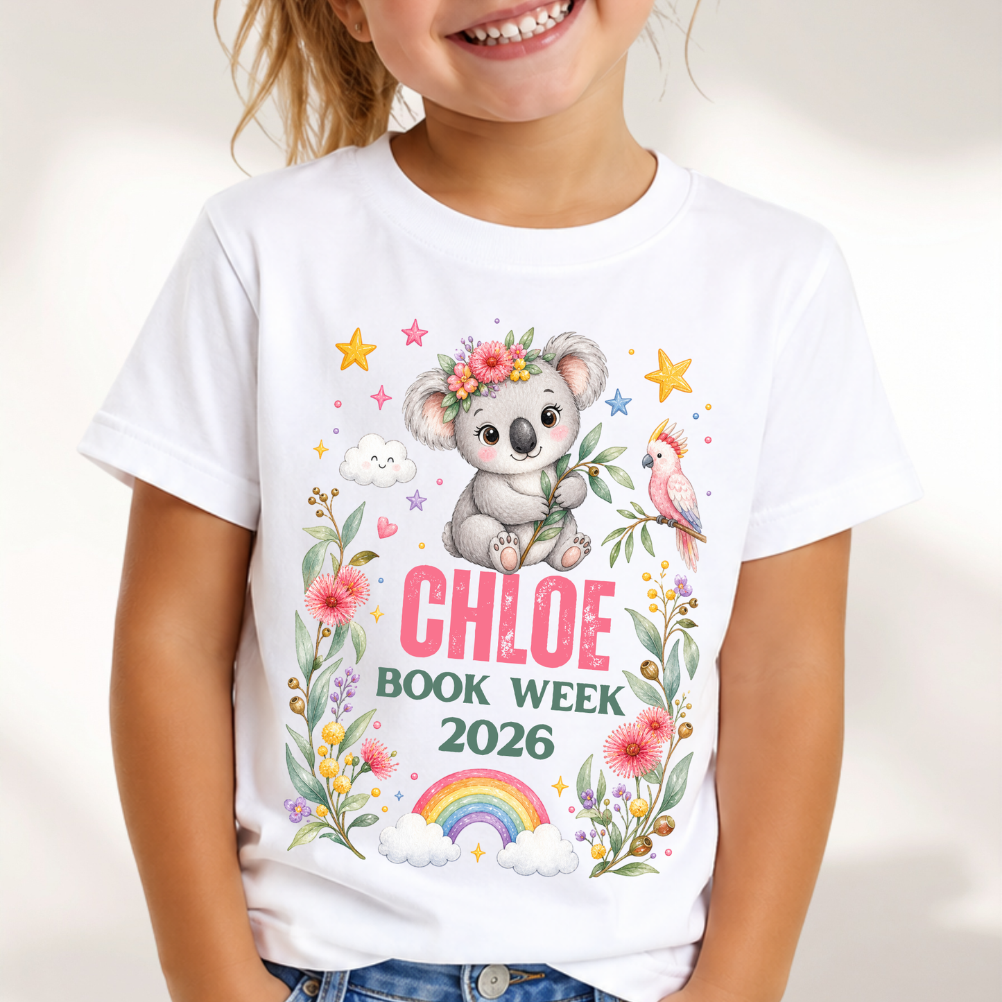 Personalised Floral Koala Book Week 2026 Shirt – Kids & Adults