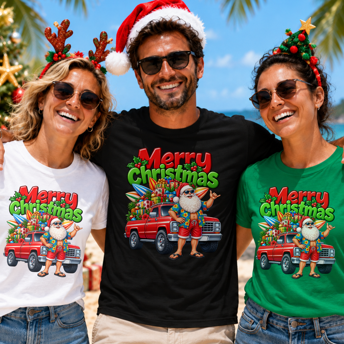 Aussie Summer Santa Christmas T-Shirt