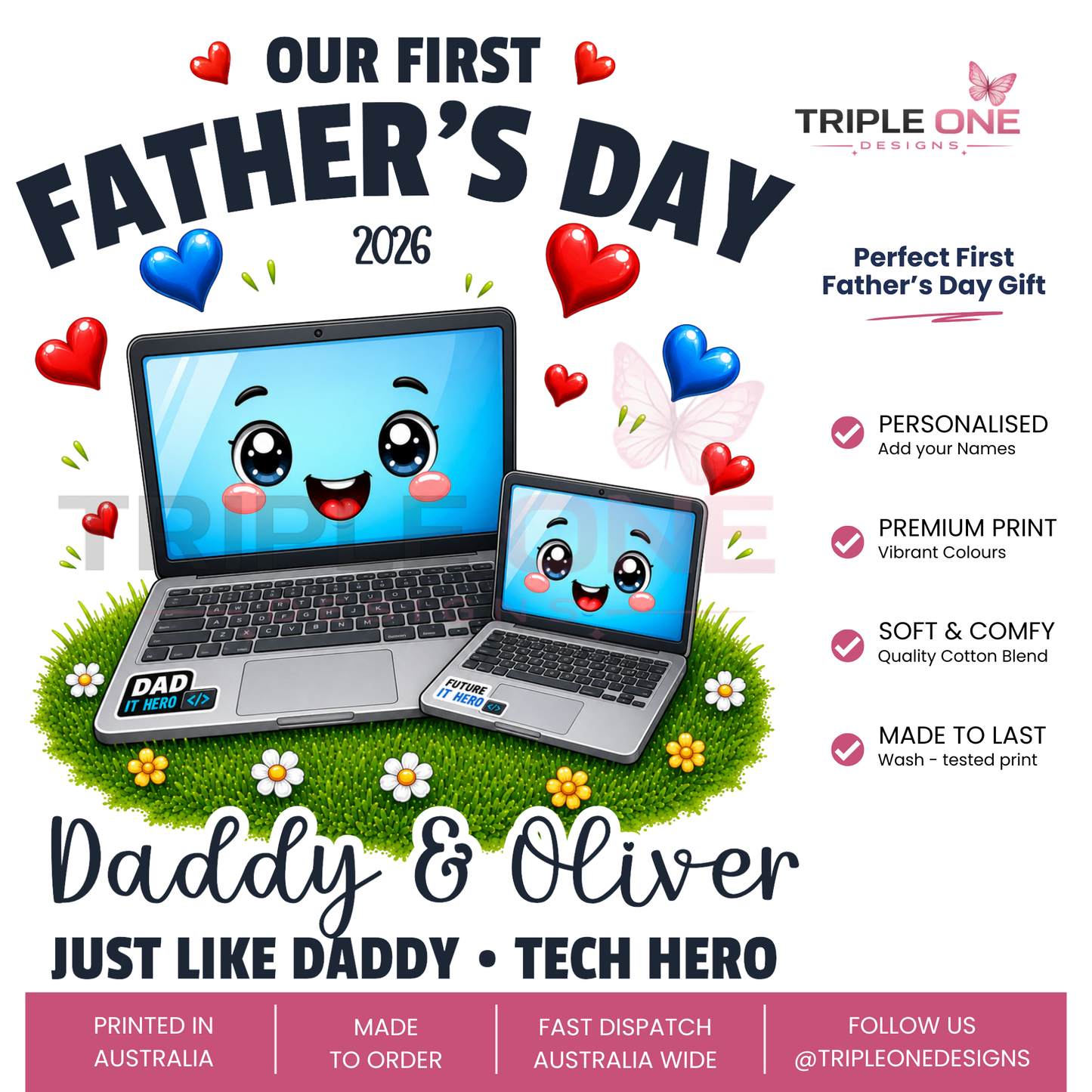 Personalised IT Daddy & Me First Father's Day Matching Set