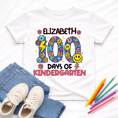 Personalised 100 Days of School Floral Shirt
