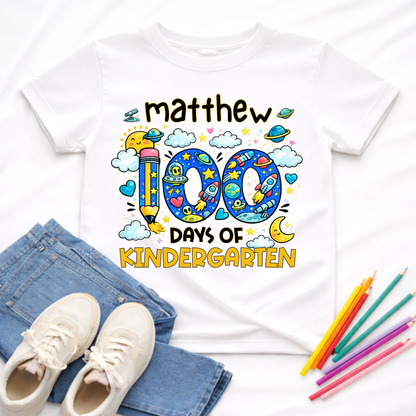 Personalised 100 Days of School Space Shirt