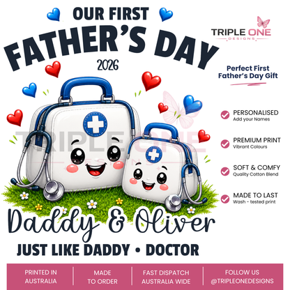 Personalised Doctor Daddy & Me First Father's Day Matching Set | Just Like Daddy
