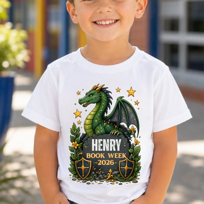Personalised Dragon Book Week 2026 Kids T-Shirt
