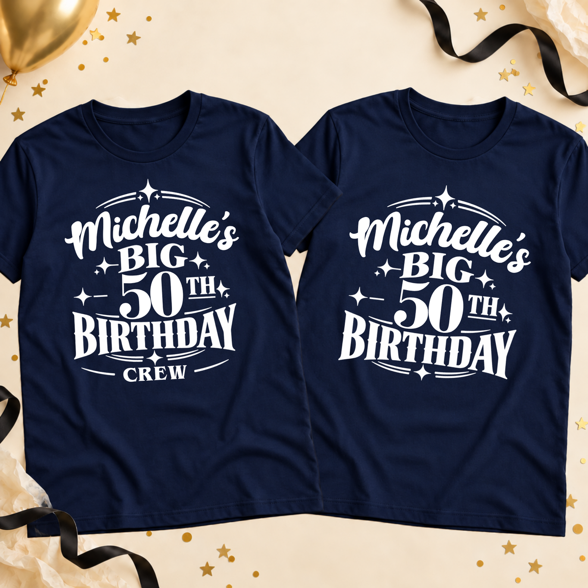 Personalised Big Birthday & Crew T-Shirt