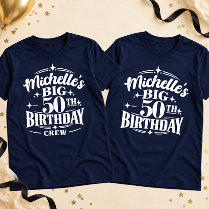 Personalised Big Birthday & Crew T-Shirt