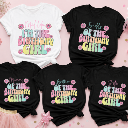 Personalised Birthday Girl Matching Shirts
