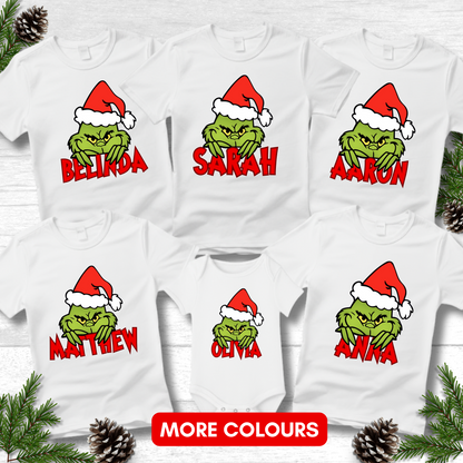 Personalised Christmas Grinch T-Shirts