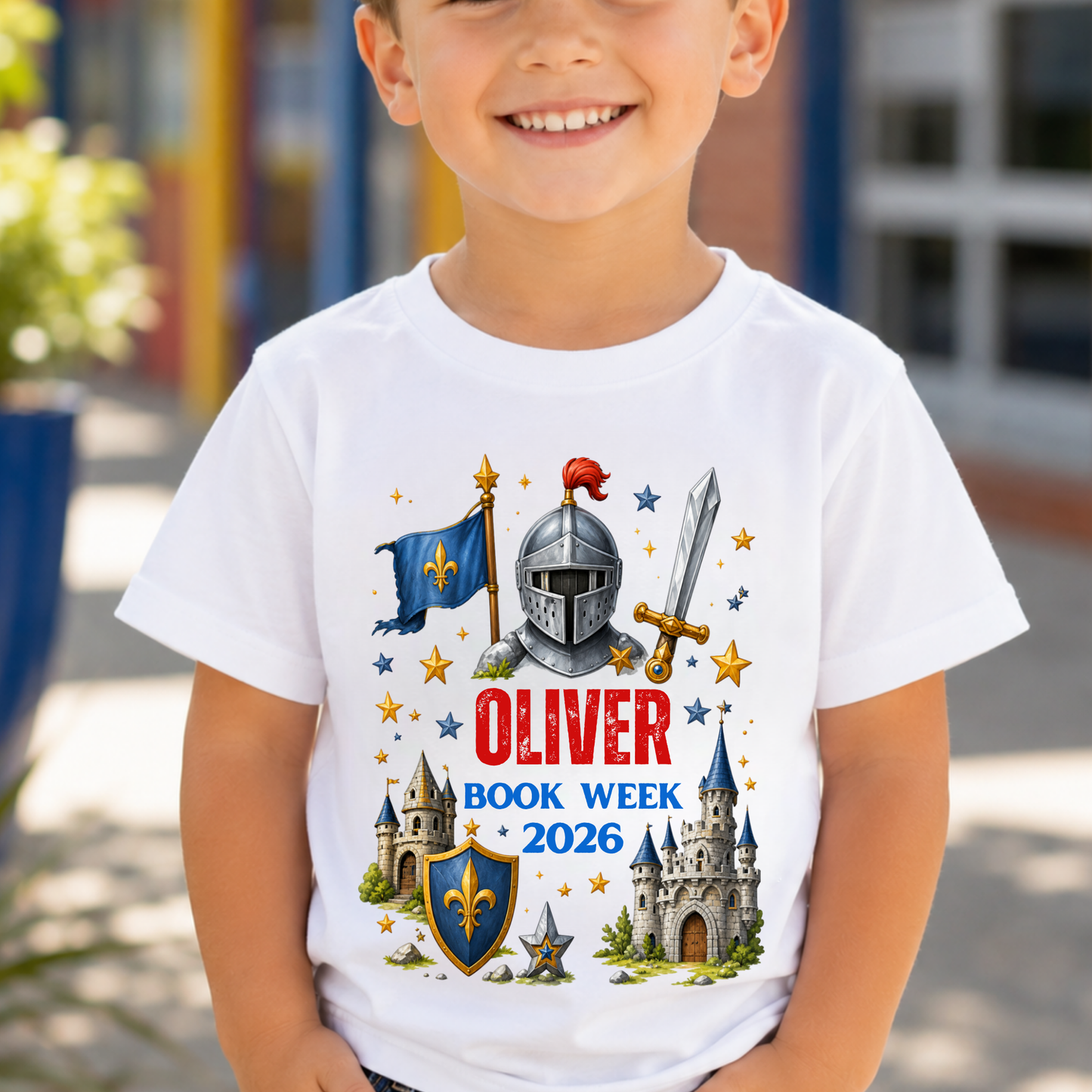 Personalised Knight & Castle Book Week 2026 Shirt – Kids & Adults