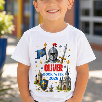 Personalised Knight & Castle Book Week 2026 Shirt – Kids & Adults