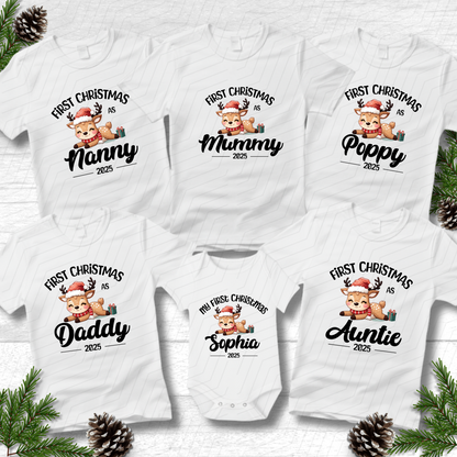 My First Christmas Personalised Matching T-Shirts