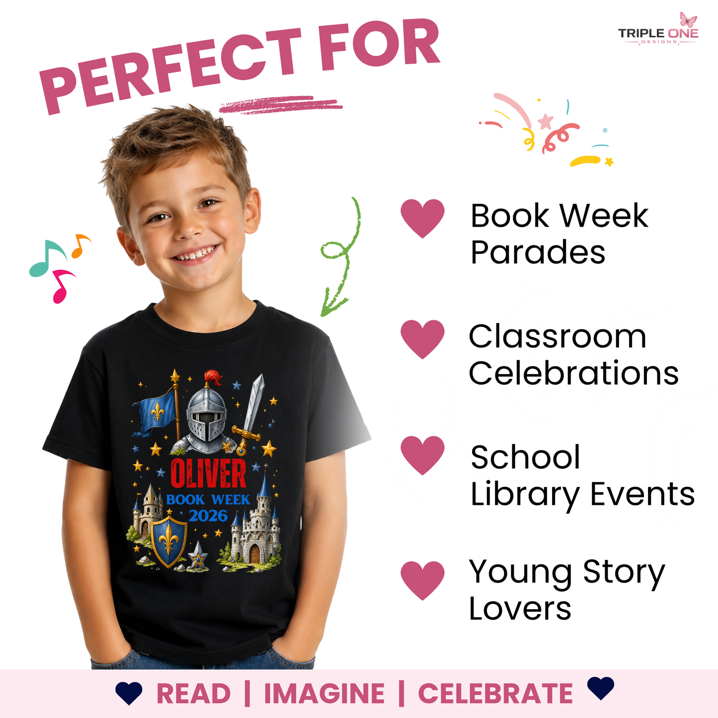Personalised Dragon Book Week 2026 Kids T-Shirt
