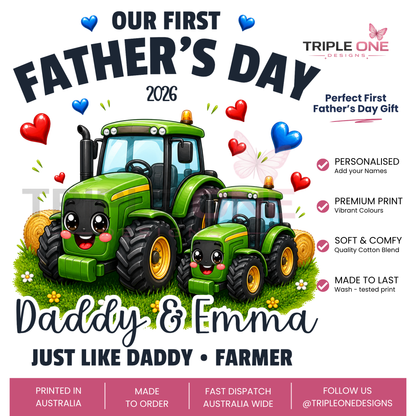 Personalised Farmer Daddy & Me First Father's Day Matching Set