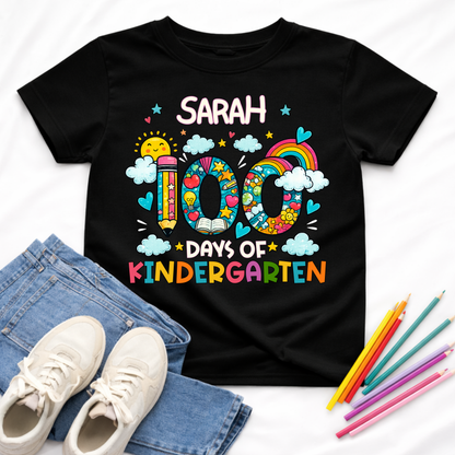 Personalised 100 Days of School Rainbow Shirt