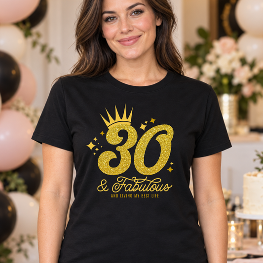 Personalised Age & Fabulous Birthday Shirt