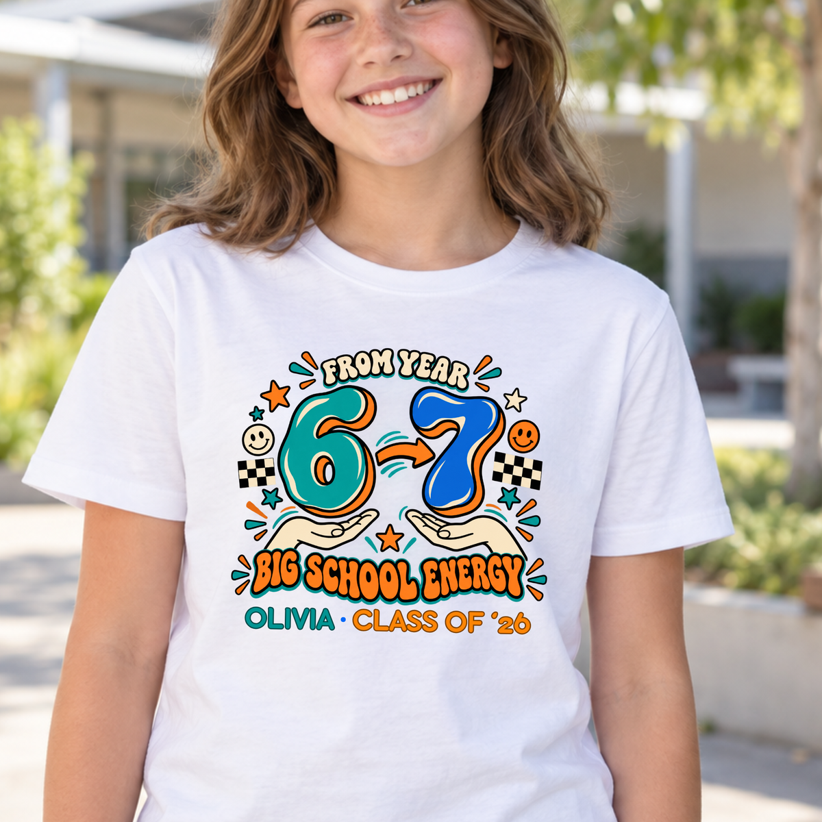 Personalised Year 6 Graduation Shirt Big School Energy