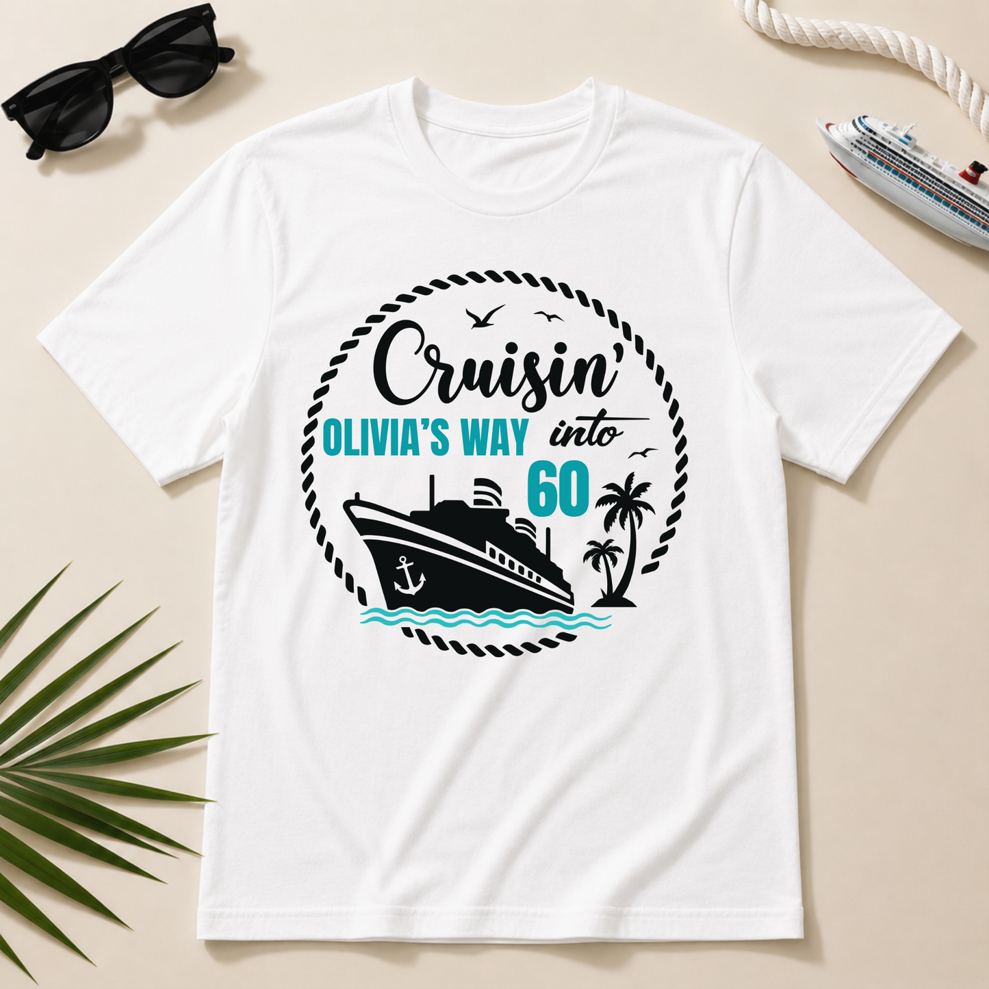 Cruisin’ Into Custom Age Personalised Cruise Shirts | Matching Family Cruise Shirts