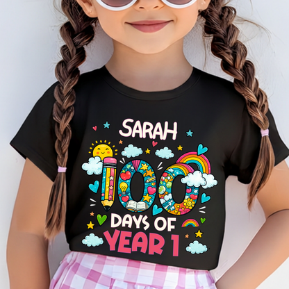 Personalised 100 Days of School Rainbow Shirt