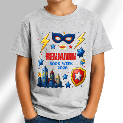 Personalised Superhero Book Week 2026 Shirt – Kids & Adults