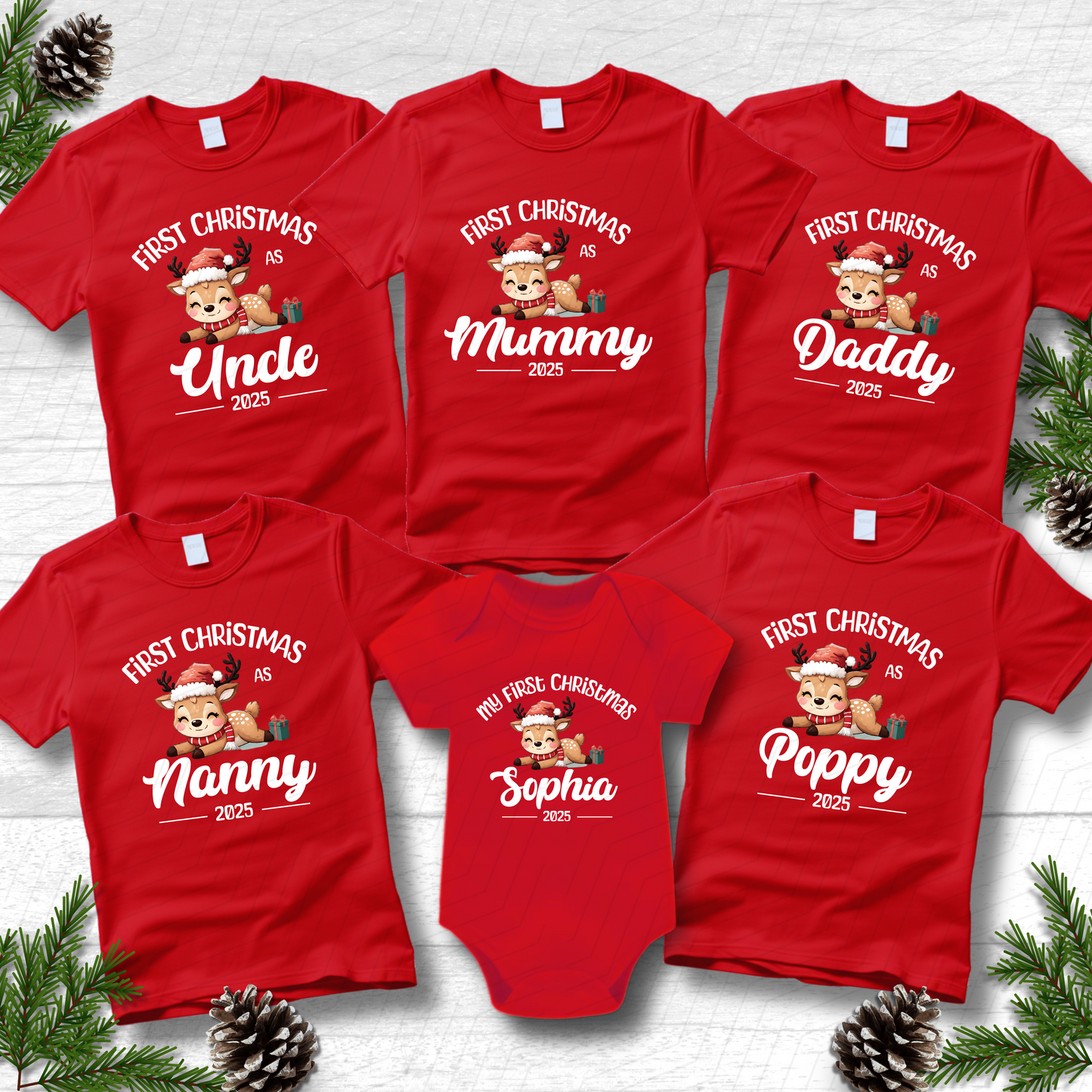 My First Christmas Personalised Matching T-Shirts
