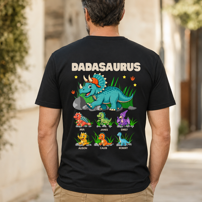 Personalised Dadasaurus Shirt with Kids Names