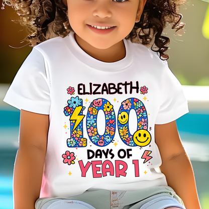 Personalised 100 Days of School Floral Shirt