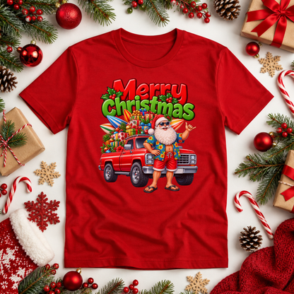 Aussie Summer Santa Christmas T-Shirt