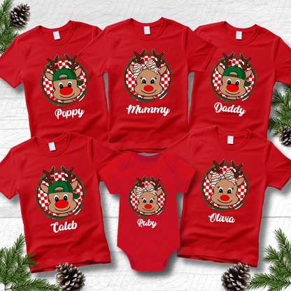 Personalised Christmas Reindeer T-Shirts