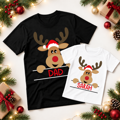 Personalised Christmas Reindeer T-Shirt