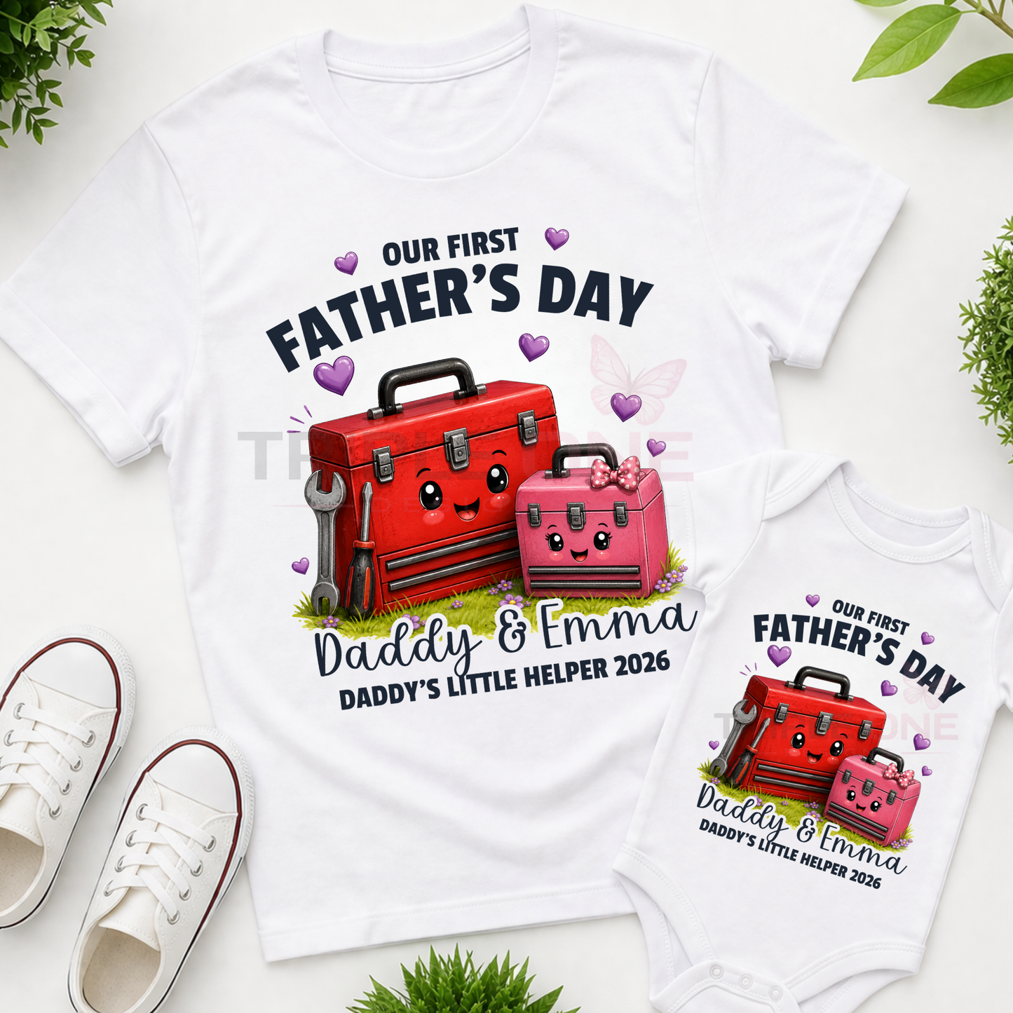 Personalised Mechanic Daddy & Me First Father's Day Matching Set | Daddy's Little Helper