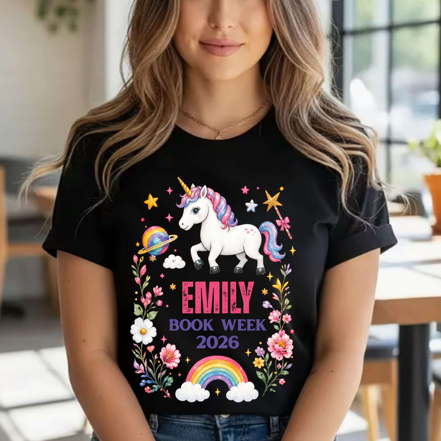 Personalised Unicorn Book Week 2026 Shirt – Kids & Adults