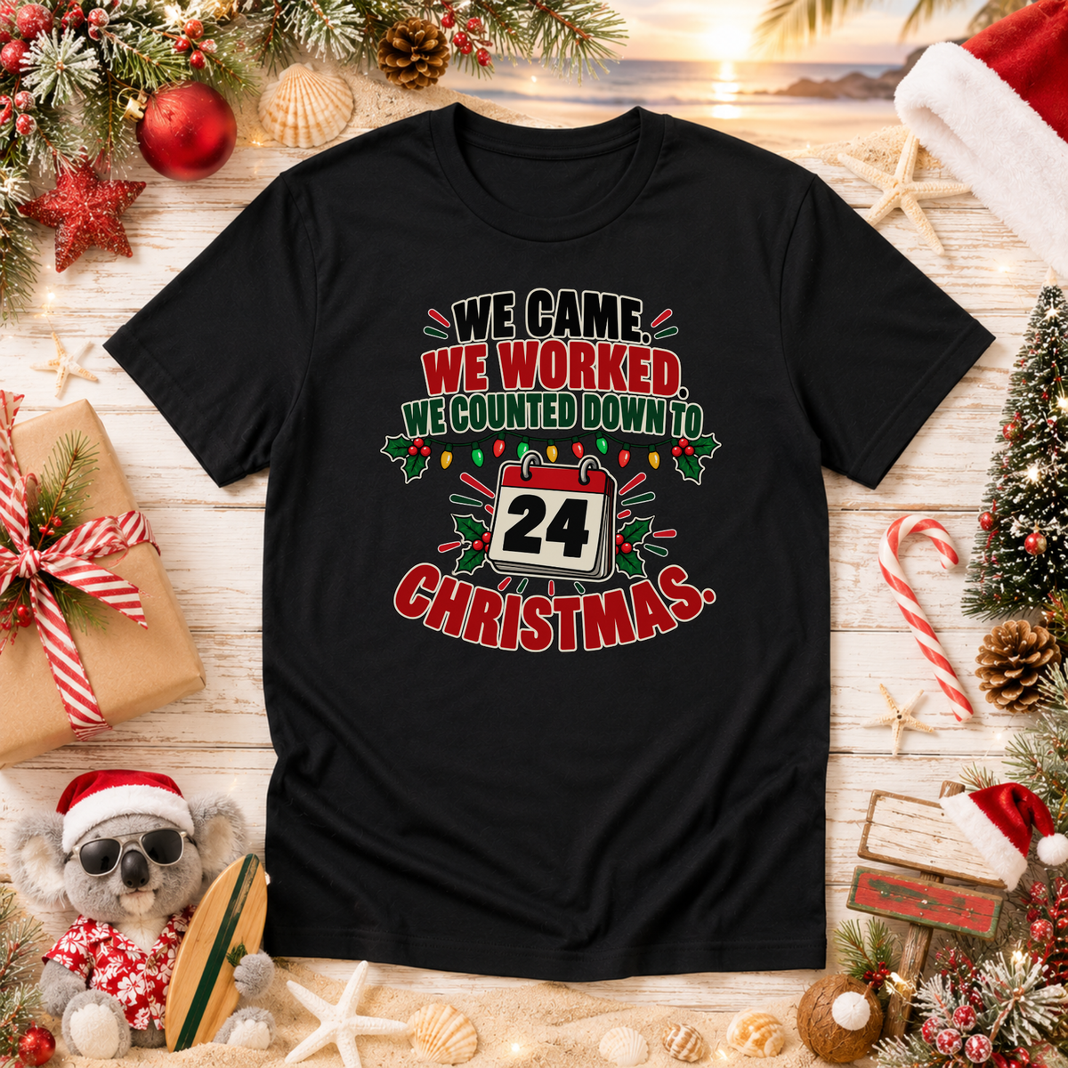 We Came We Worked Christmas Countdown T-Shirt – Funny Staff Tee